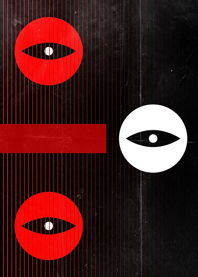 Red Eye Minimalist Art