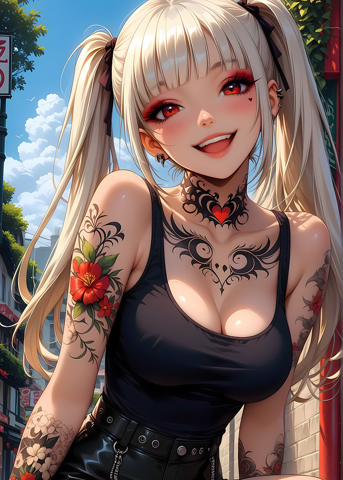 Anime Girl with Tattoos