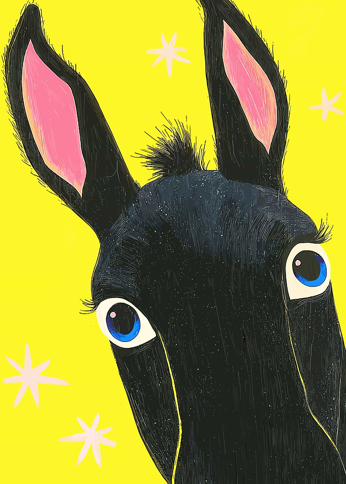Black Donkey Portrait