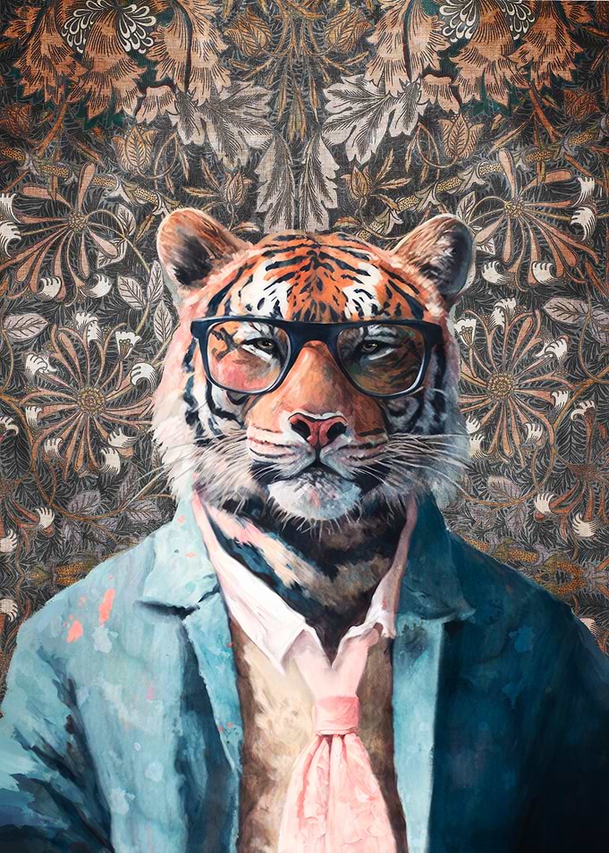 Tiger in Suit and Glasses