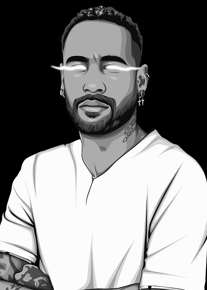 Neymar Jr. Black and White Version