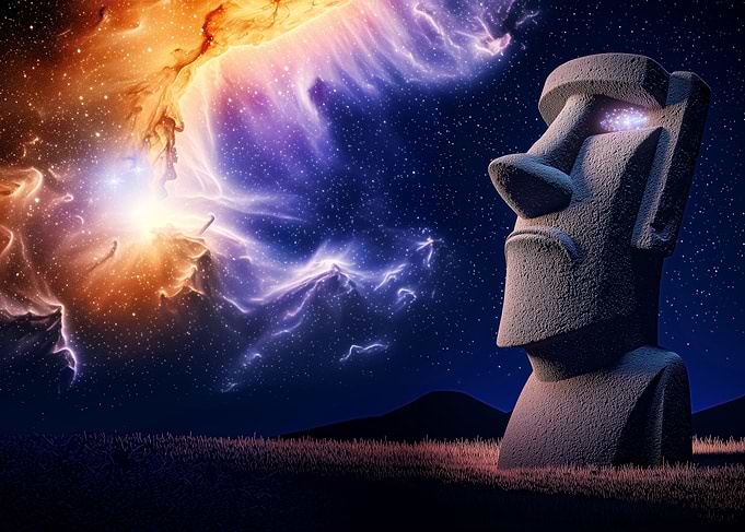 Moai Under the Stars