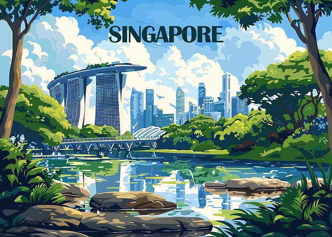 Singapore Skyline with Gardens