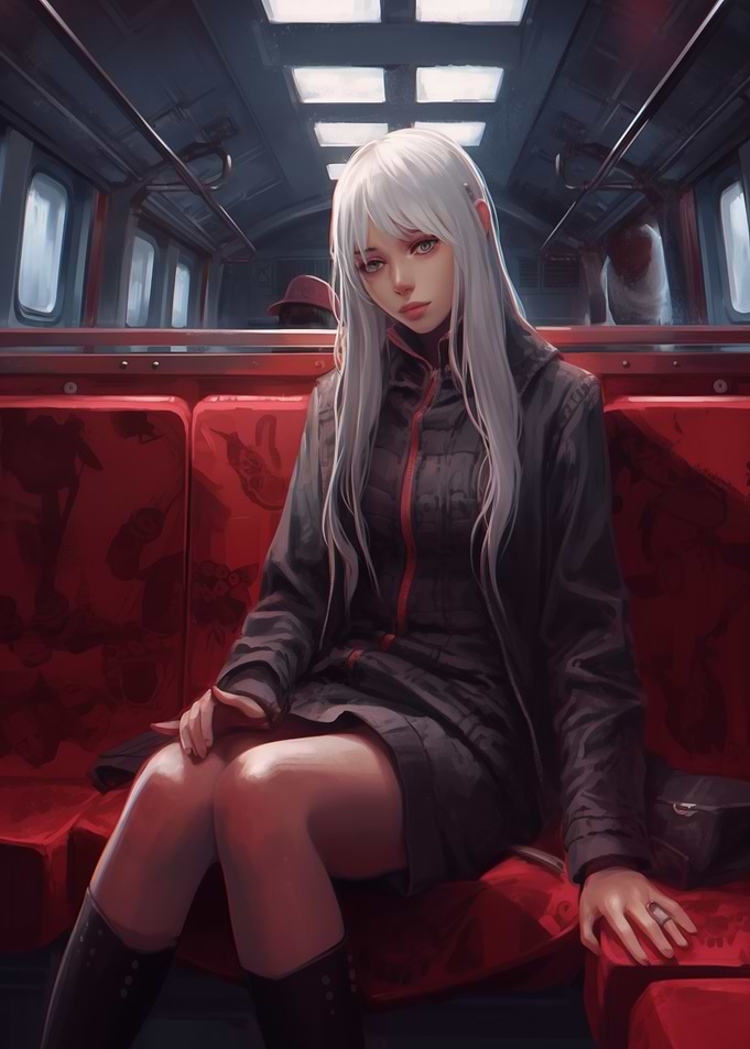Anime Girl on Train