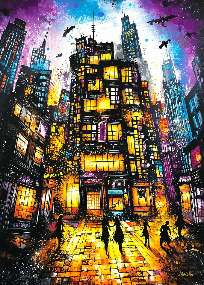 Neon Metropolis – Surreal Urban Nightscape