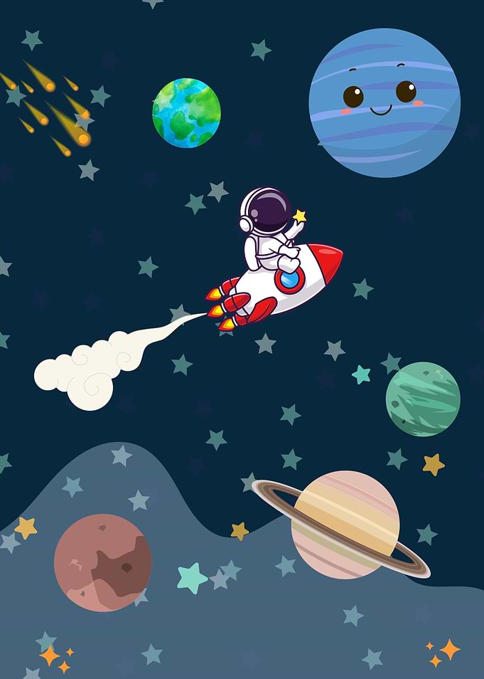 Cute Astronaut in Space