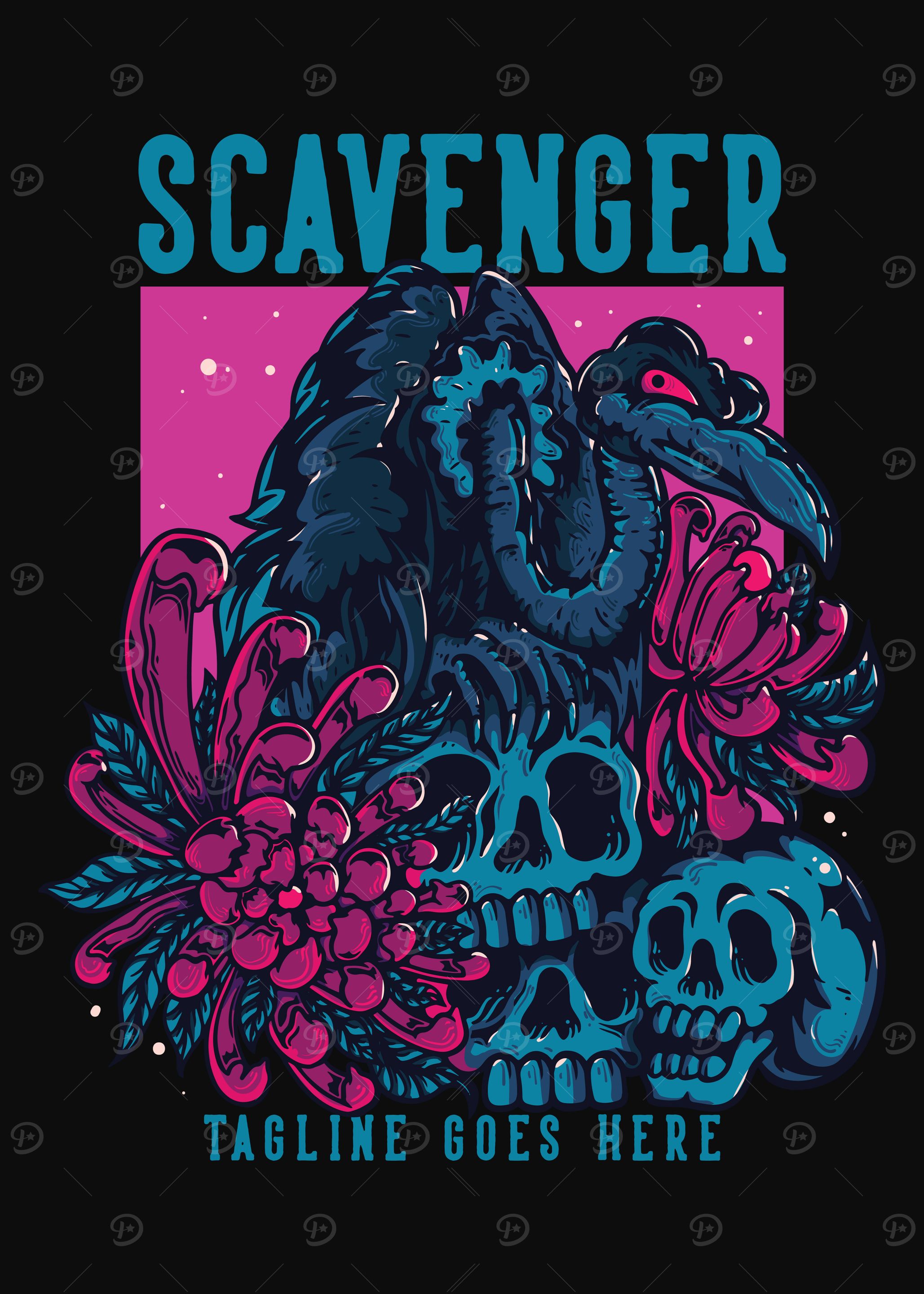 Vulture Skull Graphic