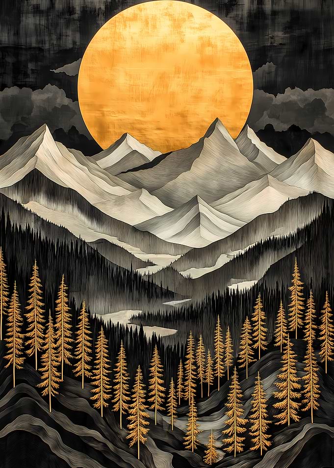 Golden Mountain Landscape
