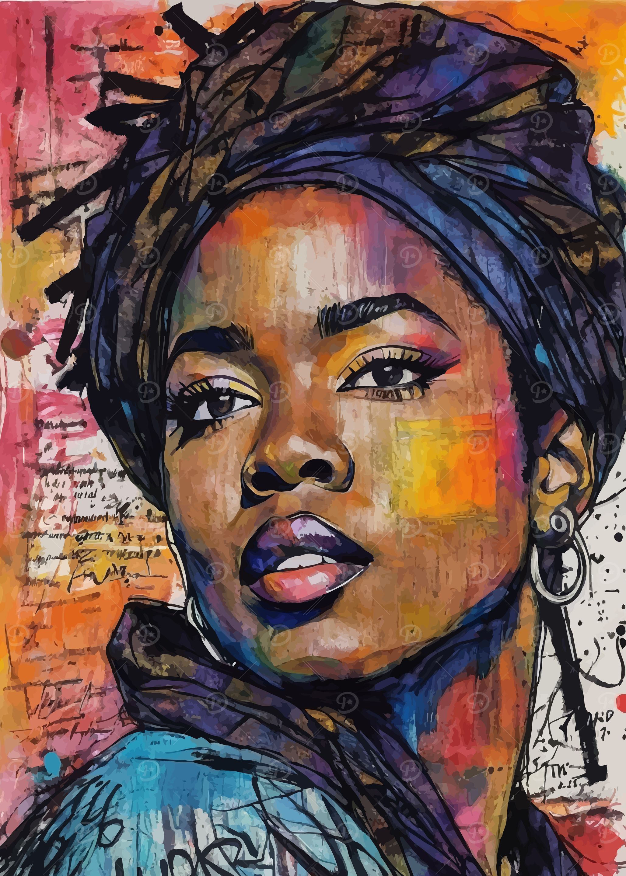 Lauryn Hill Watercolor Portrati