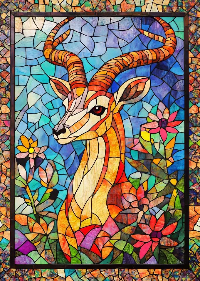 Stained Glass Deer
