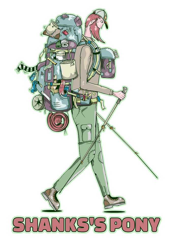 Overpacked Hiker Illustration Shanks's pony