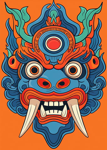 Japanese Oni Demon Mask