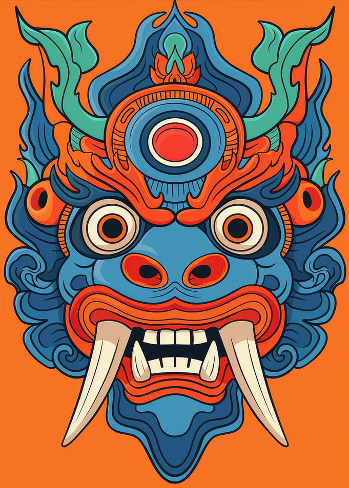 Japanese Oni Demon Mask