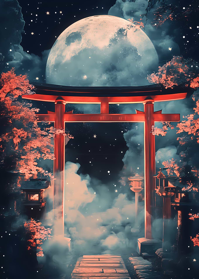 Torii Gate wirth Moon and Stars