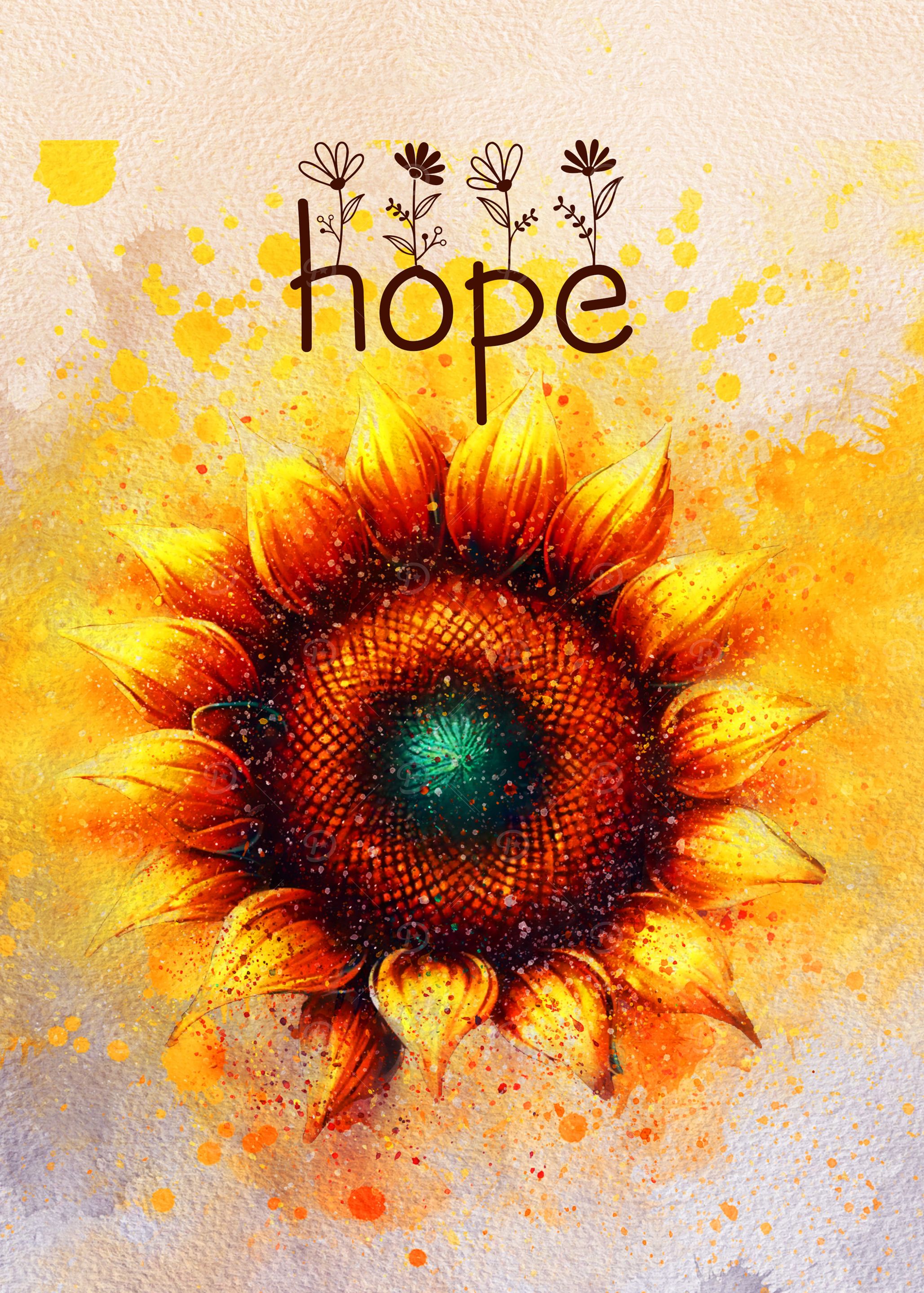 Watercolor Sunflower Hope painting