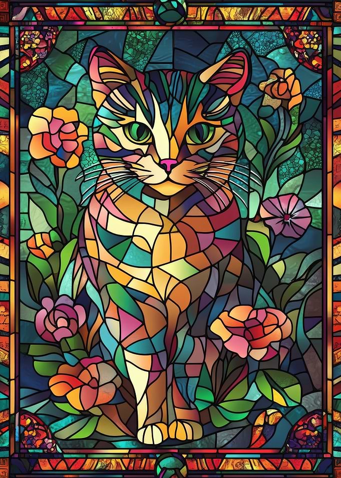 Stained Glass Cat