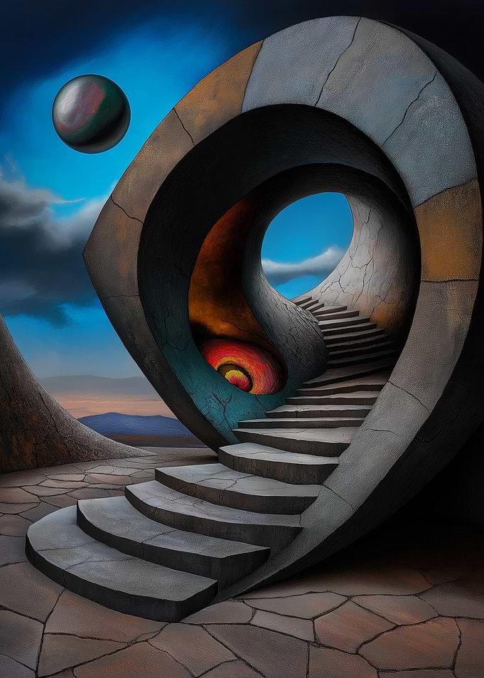 Abstract Stone Stairway
