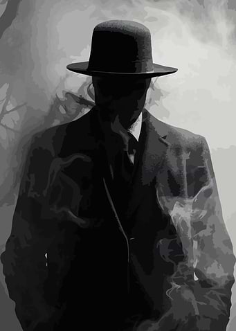 Mysterious Man in Shadows