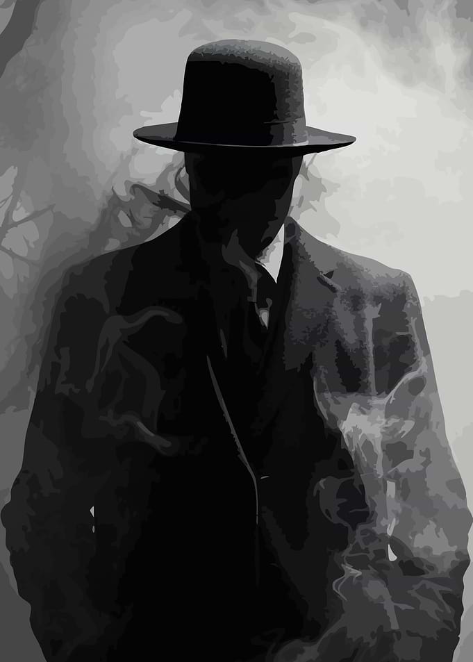 Mysterious Man in Shadows