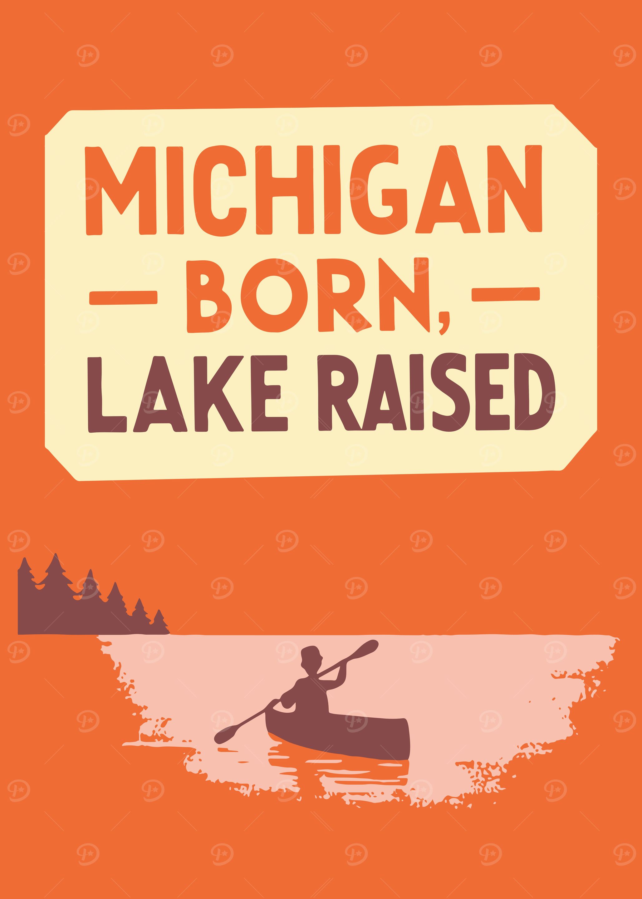 Michigan Born, Lake Raised – Retro Outdoor Adventure Print