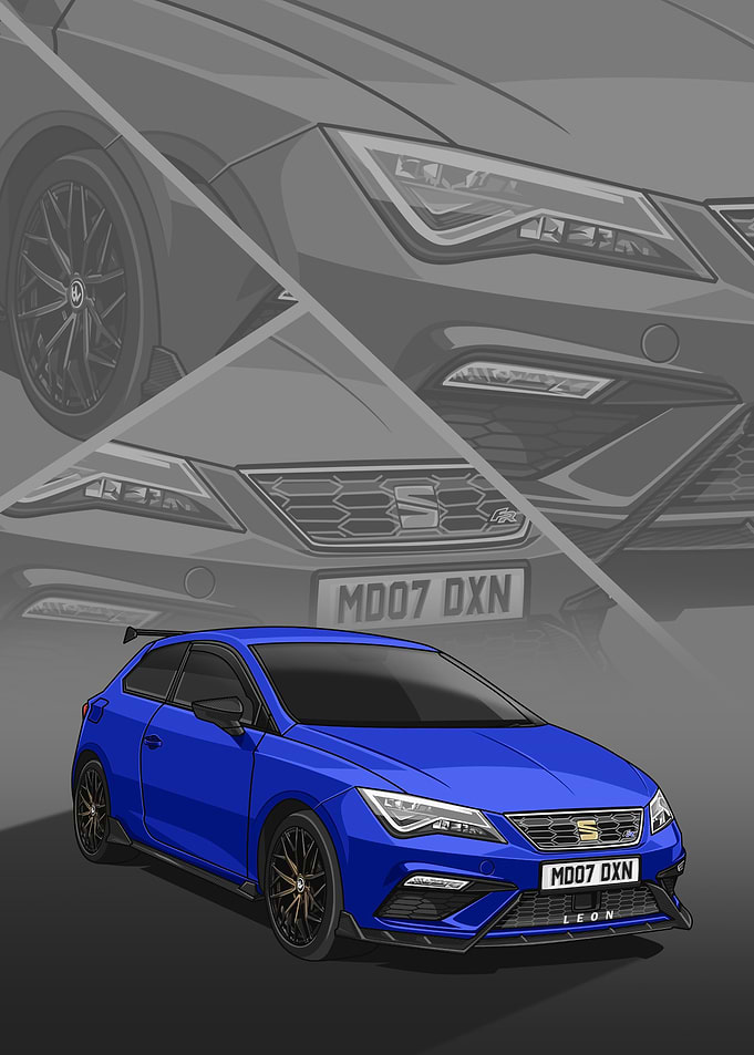 Blue SEAT Leon Cupra