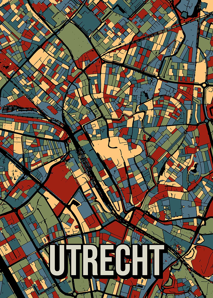 Utrecht Netherlands City Map Art