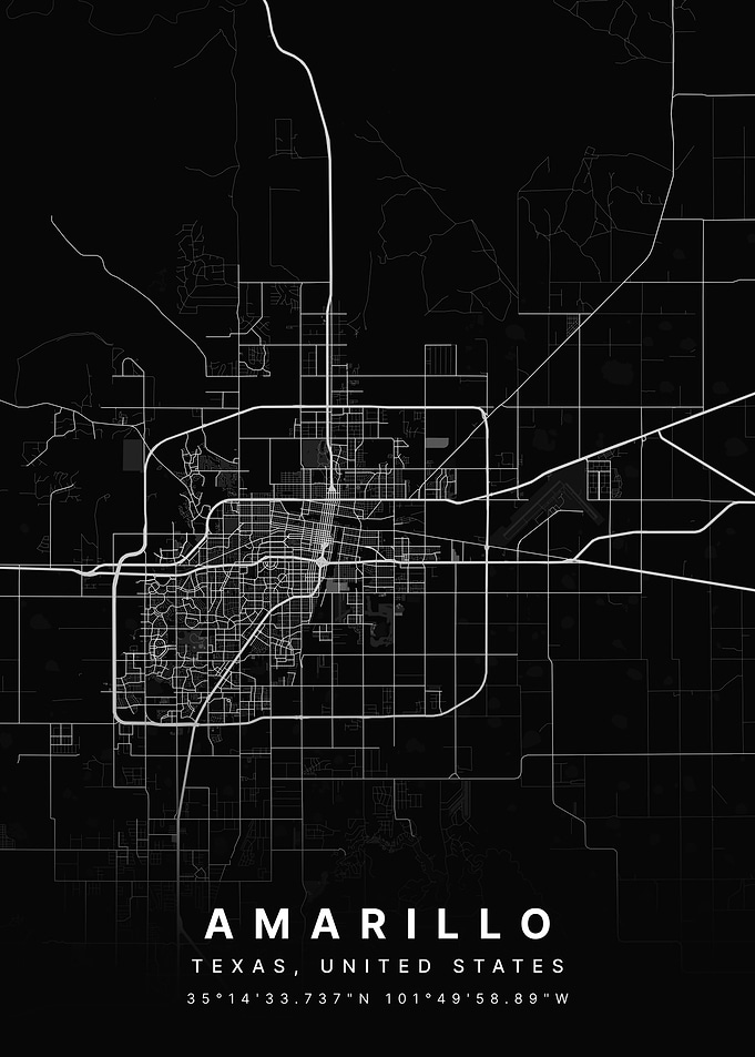 Amarillo Texas USA City Map