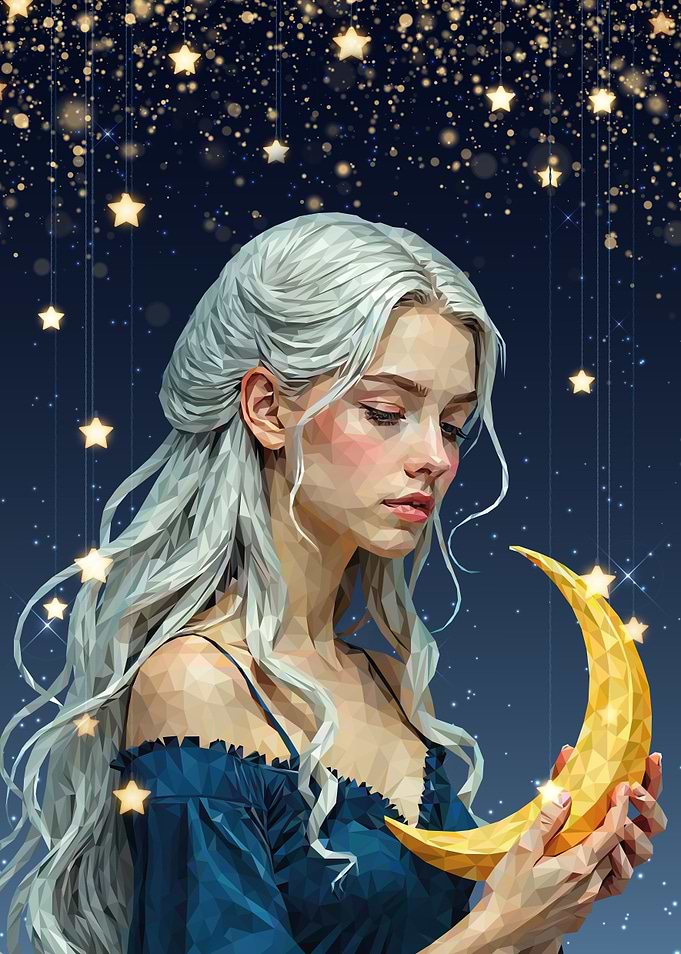 Woman Holding Crescent Moon