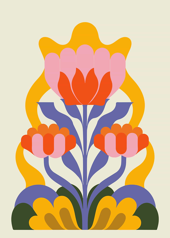 Retro Folk Floral – Mid-Century Modern Scandinavian
