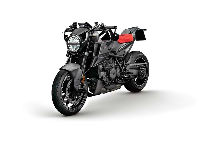 Black Motorcycle with Red Seat