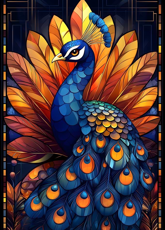 Majestic Peacock – Art Deco Elegance