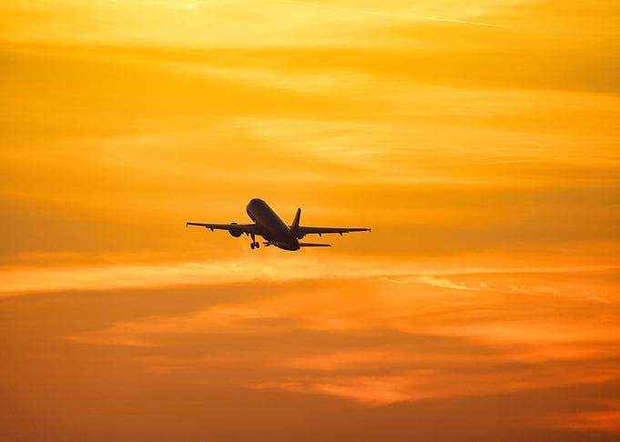 Airplane Sunset Silhouette