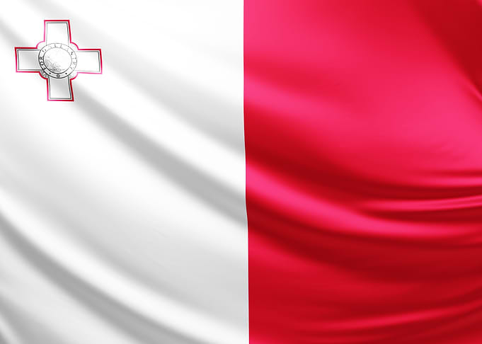 Malta Flag, realistic flag of Malta