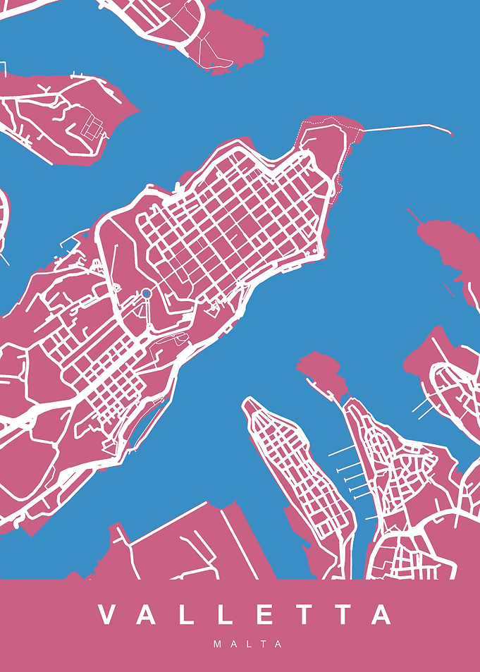 Valletta City Map Malta
