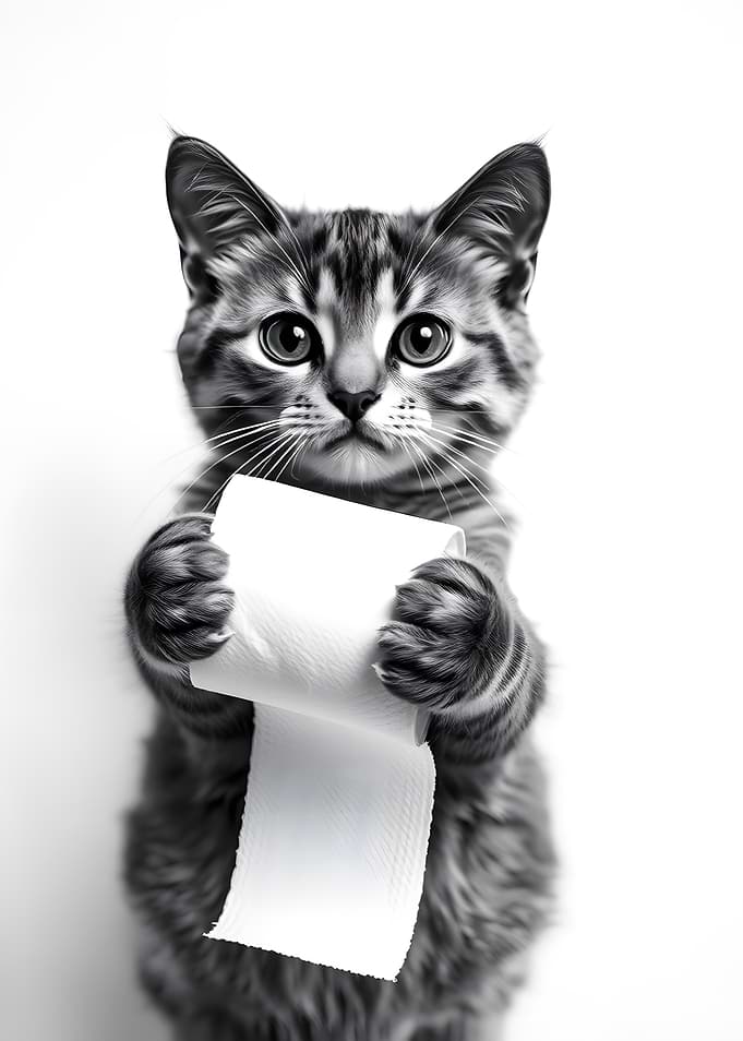 Kitten Animal Bathroom Poster