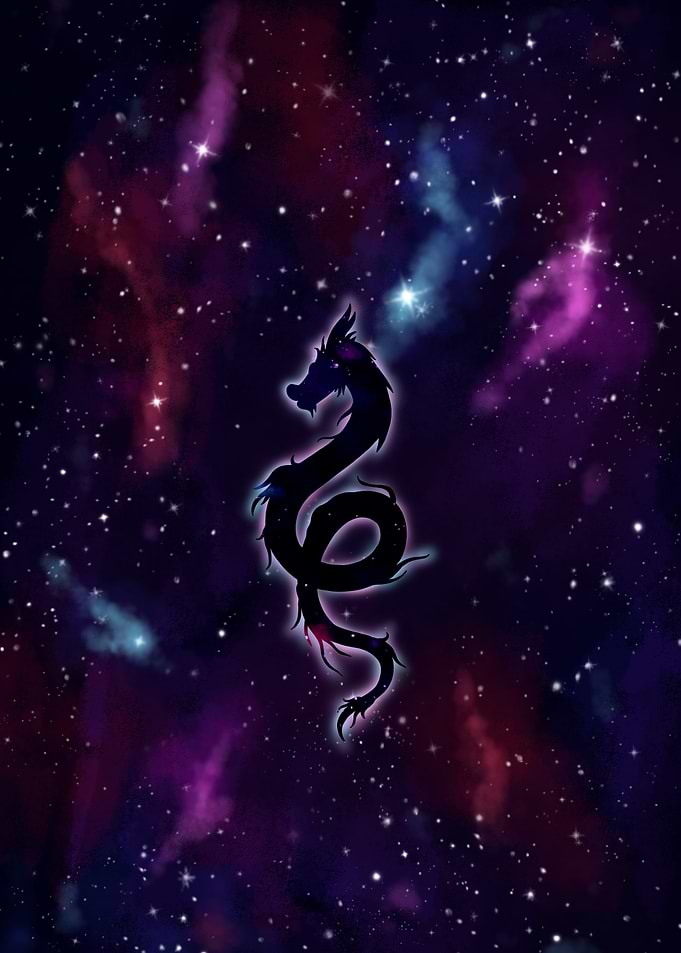 Cosmic Dragon Silhouette