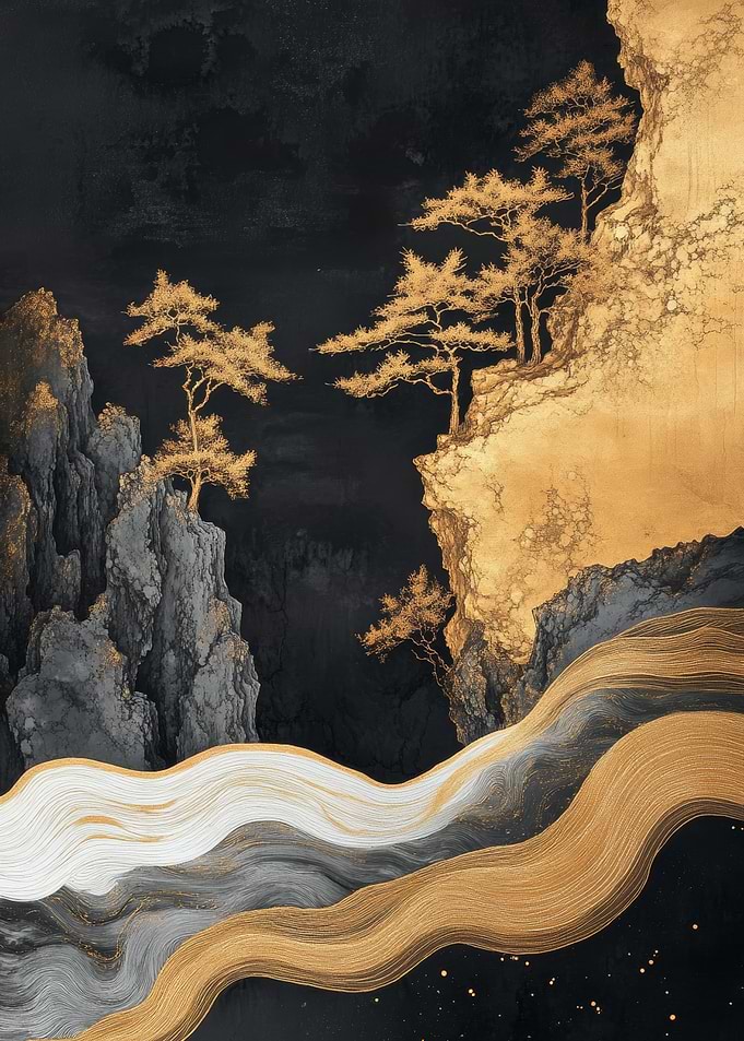 Golden Mountain Landscape