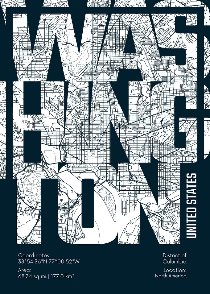 Washington DC Map Art
