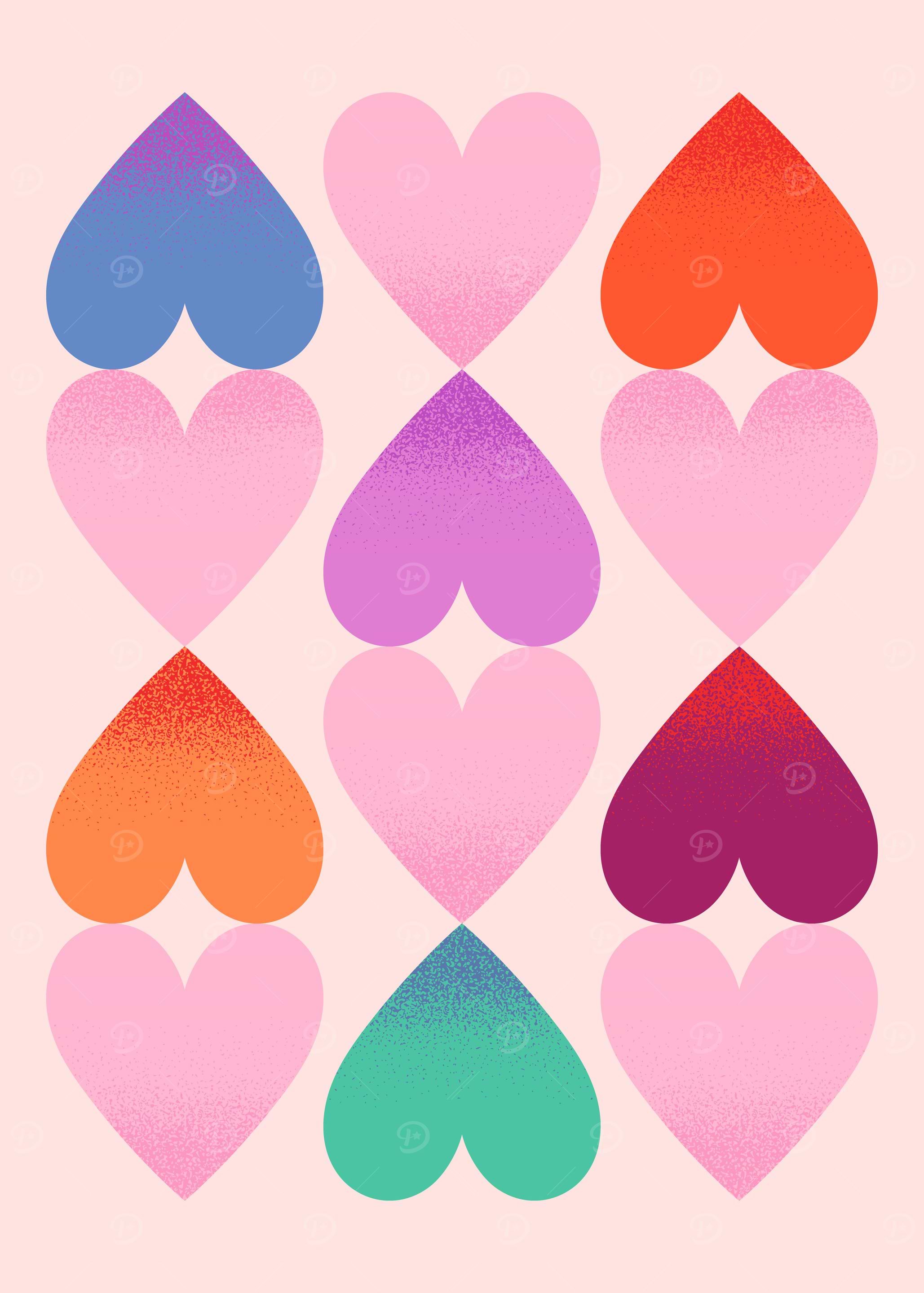 Colorful Heart art Print