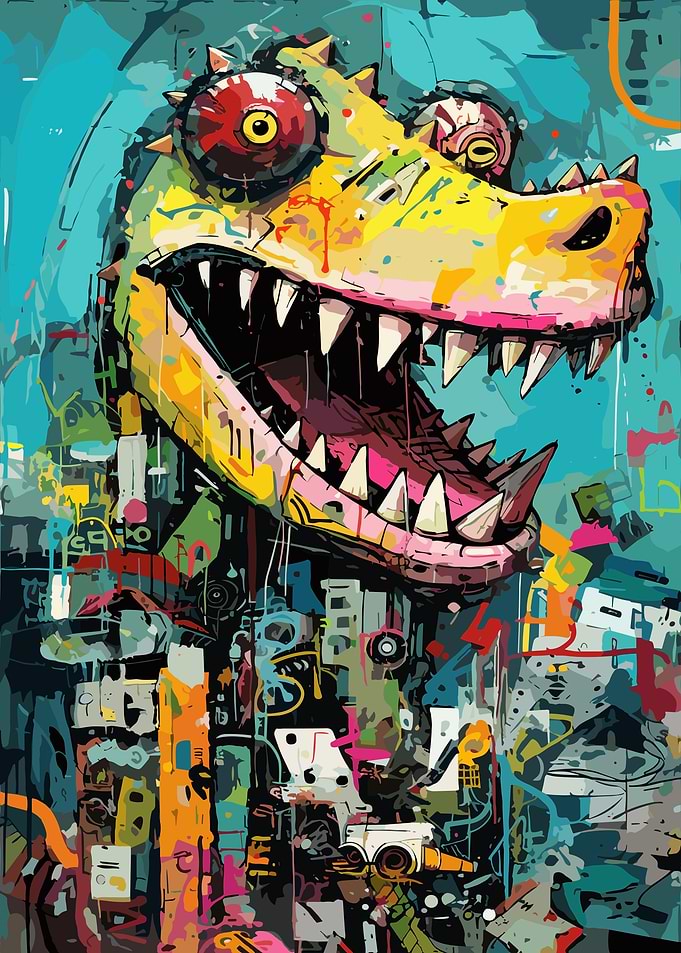 Colorful Dinosaur Art