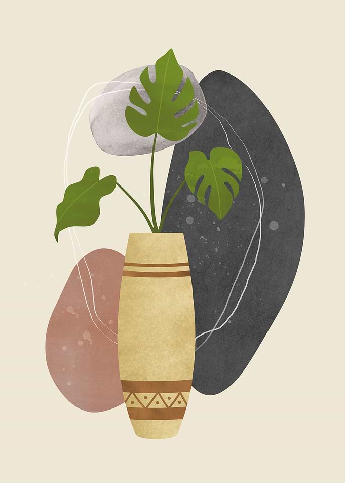 Abstract Plant Vase
