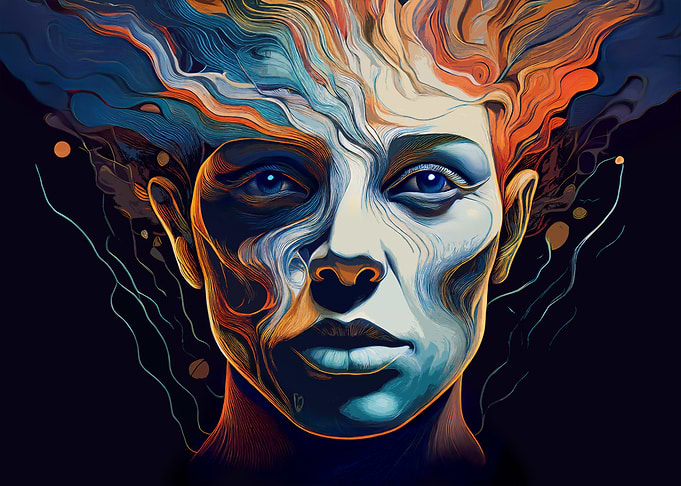 Imaginary hero with Blue Eyes