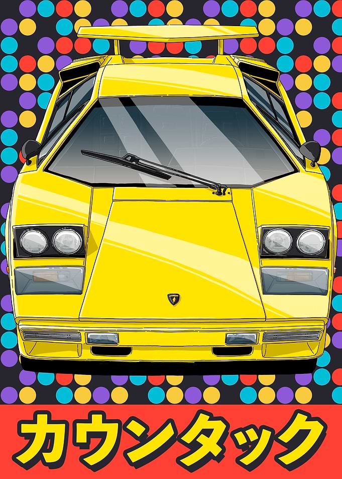 Yellow Lamborghini Countach