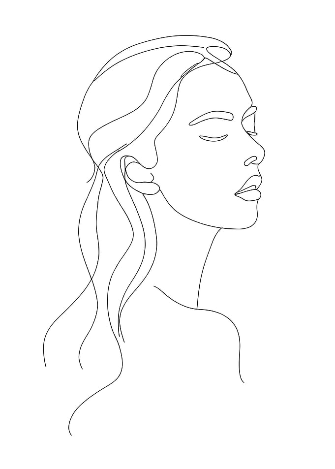 Line Art Woman Portrait
