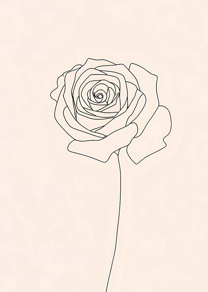 Single Line Rose Drawing