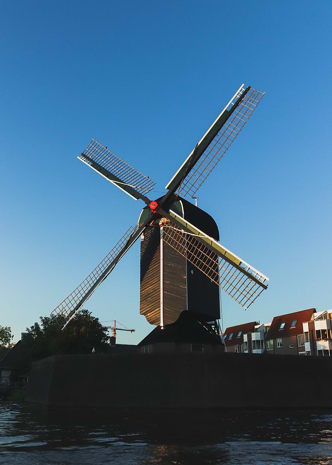Dutch Windmill by Canal