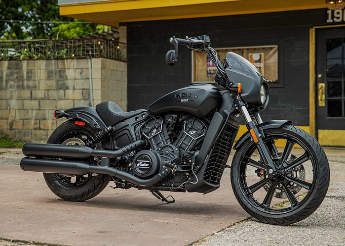 Black Indian Scout Bobber Motorcycle