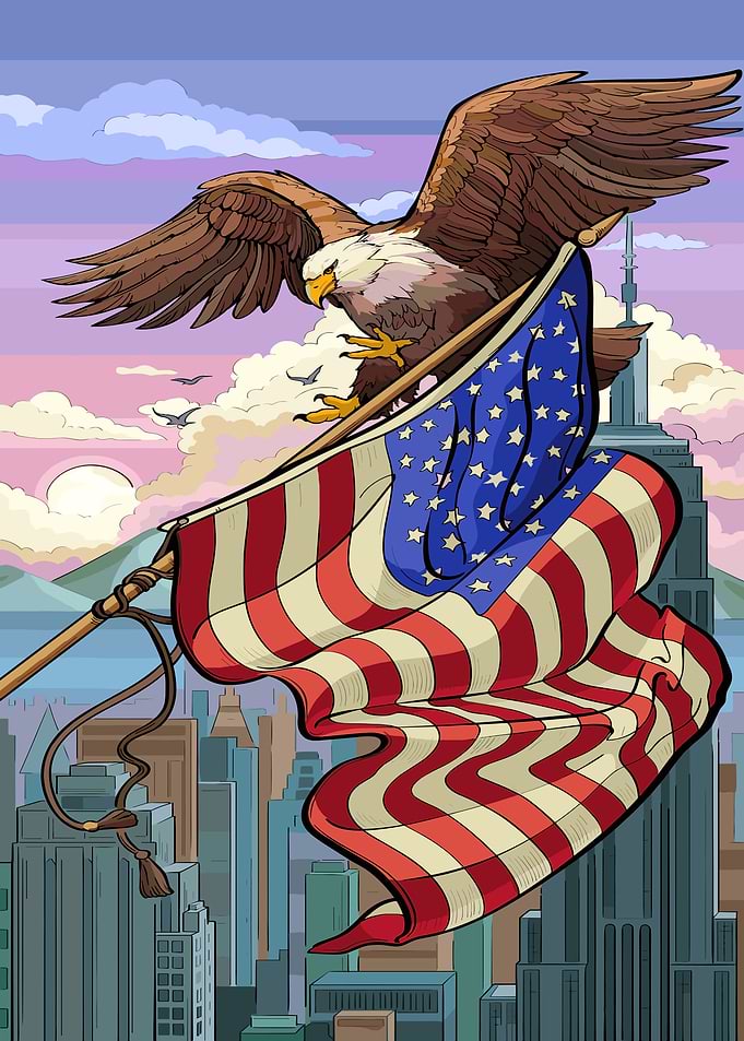 American Eagle & Flag