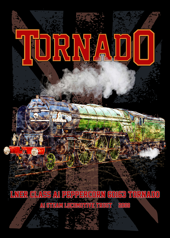 Tornado Vintage Steam Train English Locomotive with Union Jack Flag