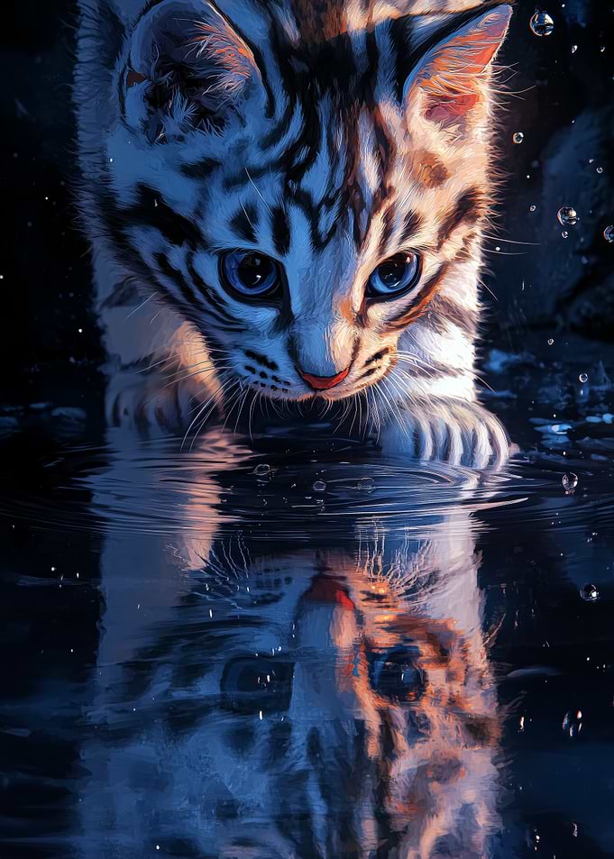Kitten Reflection